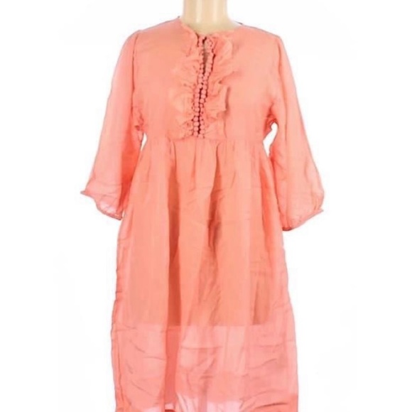 MALENE BIRGIR Size 2 cotton orange light dress in excellent condition - Picture 1 of 6